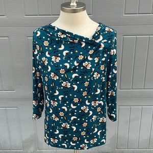 🎨 liz claiborne women multicolor floral blouse size PM